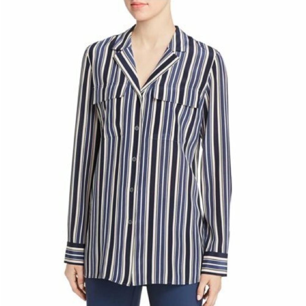 Lafayette 148 Silk Striped Blouse